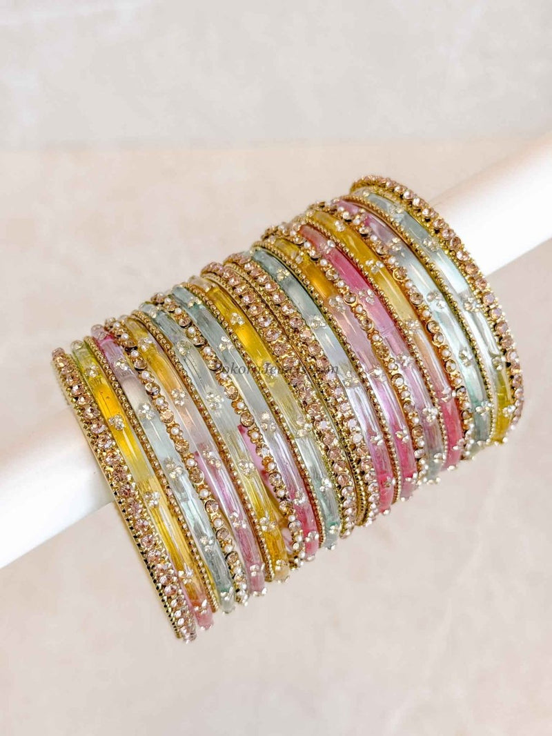 Pastel Glass Bangle set - SOKORA JEWELSPastel Glass Bangle setBANGLES