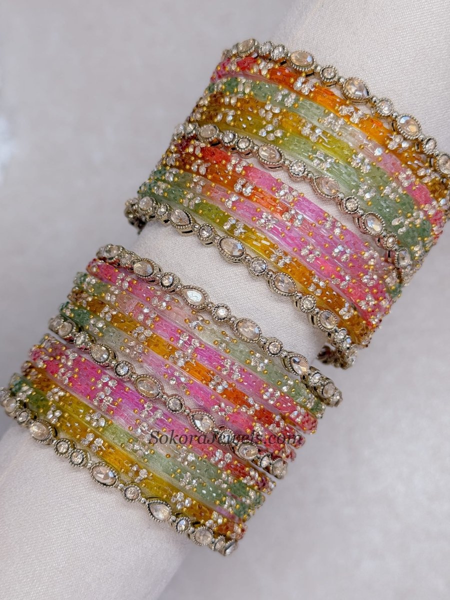 Pastel Glass Bangle set - SOKORA JEWELSPastel Glass Bangle setBANGLES