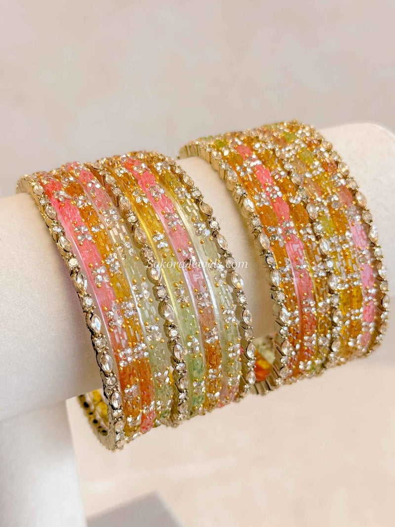 Pastel Glass Bangle set - SOKORA JEWELSPastel Glass Bangle setBANGLES