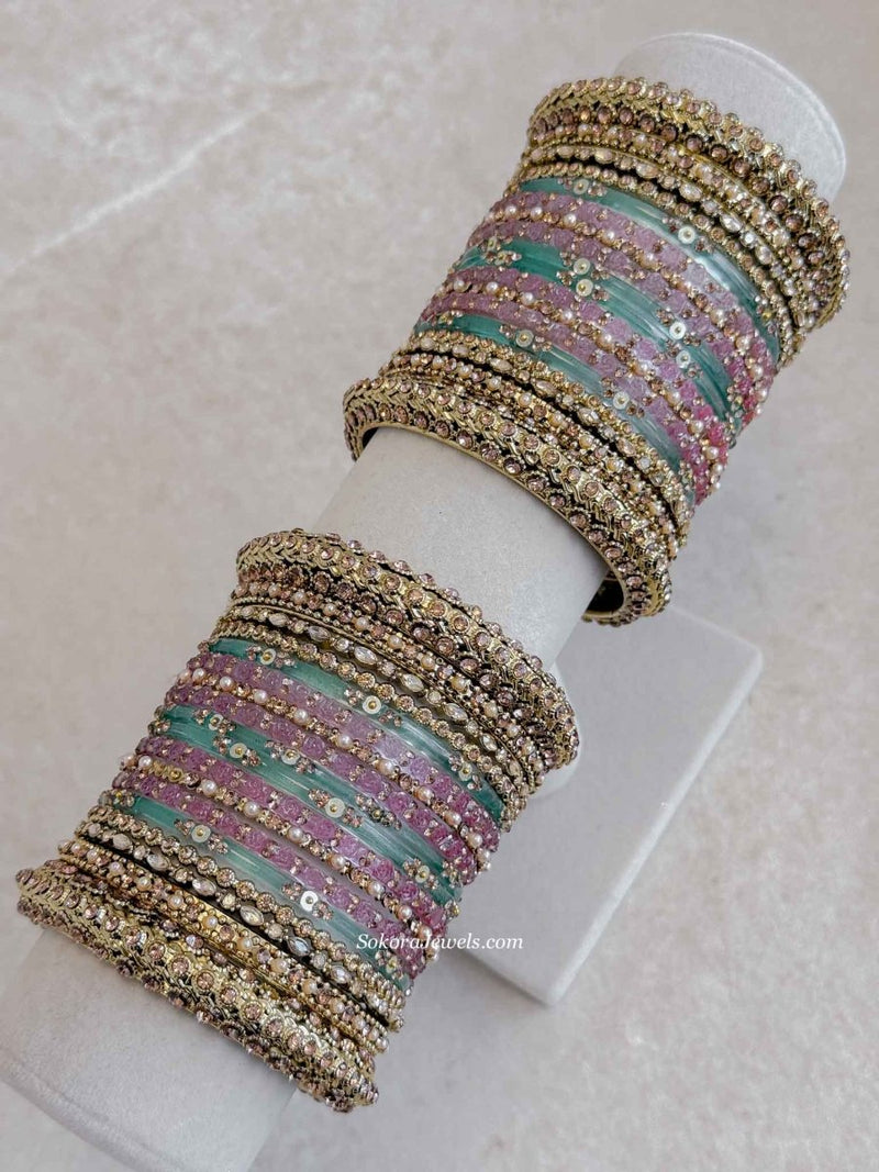 Pastel Glass Bangle set - SOKORA JEWELSPastel Glass Bangle setBANGLES