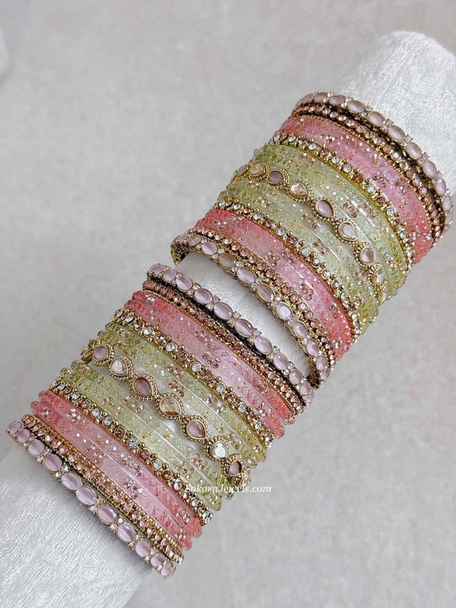 Pastel Glass Bangle set - SOKORA JEWELSPastel Glass Bangle setBANGLES