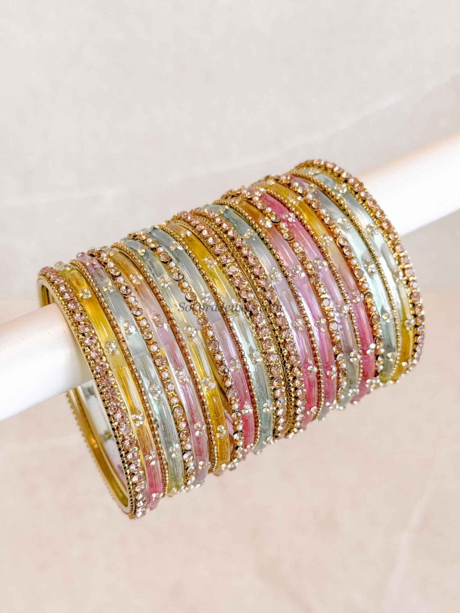 Pastel Glass Bangle set - SOKORA JEWELSPastel Glass Bangle setBANGLES