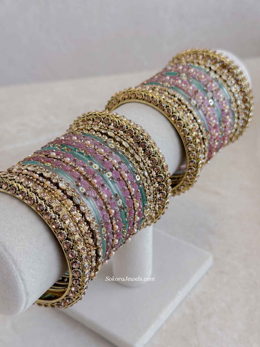 Pastel Glass Bangle set - SOKORA JEWELSPastel Glass Bangle setBANGLES