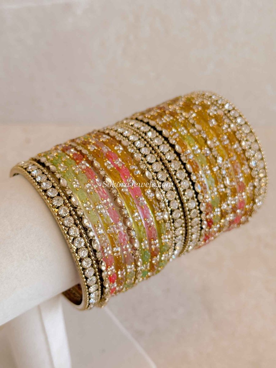 Pastel Glass Bangle set - SOKORA JEWELSPastel Glass Bangle setBANGLES