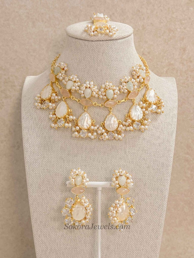 Pastel & Mother-of-Pearl Choker Set - SOKORA JEWELSPastel & Mother-of-Pearl Choker Set