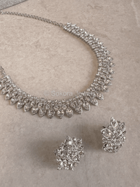 Pav Necklace and Earring Set - Silver - SOKORA JEWELSPav Necklace and Earring Set - SilverNECKLACE SETS