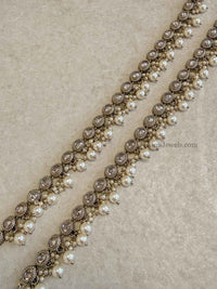 Pearl and Golden Crystal Anklets - SOKORA JEWELSPearl and Golden Crystal Anklets