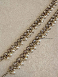Pearl and Golden Crystal Anklets - SOKORA JEWELSPearl and Golden Crystal Anklets