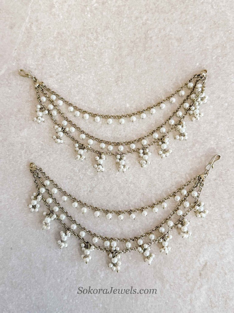 Pearl Bead Earring chains (Sahara) - SOKORA JEWELSPearl Bead Earring chains (Sahara)EARRINGS
