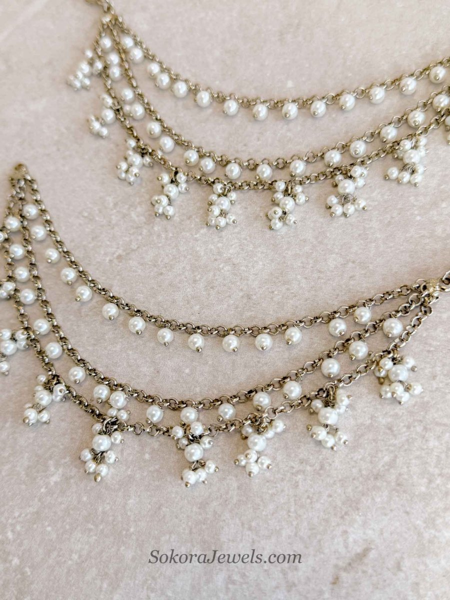 Pearl Bead Earring chains (Sahara) - SOKORA JEWELSPearl Bead Earring chains (Sahara)EARRINGS