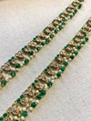 Pearl & Crystal Anklets - Green - SOKORA JEWELSPearl & Crystal Anklets - Green