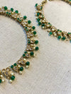 Pearl & Crystal Anklets - Green - SOKORA JEWELSPearl & Crystal Anklets - Green