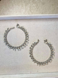 Pearl & Crystal Anklets - Silver - SOKORA JEWELSPearl & Crystal Anklets - Silver