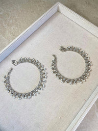 Pearl & Crystal Anklets - Silver - SOKORA JEWELSPearl & Crystal Anklets - Silver