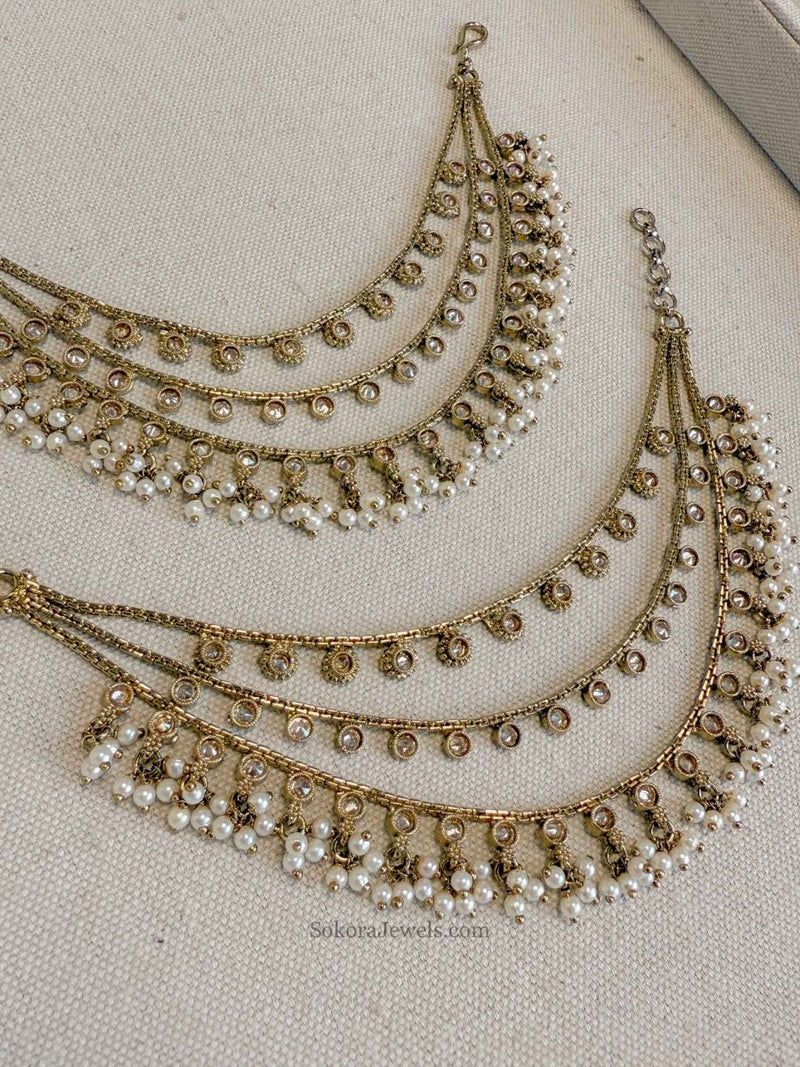 Pearl & Crystal Earring chains (Sahara) - SOKORA JEWELSPearl & Crystal Earring chains (Sahara)EARRINGS