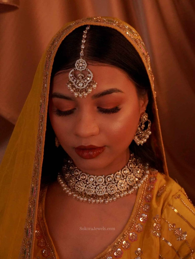 Pearl & Kundan Bridal Necklace Set - SOKORA JEWELSPearl & Kundan Bridal Necklace SetNECKLACE SETS
