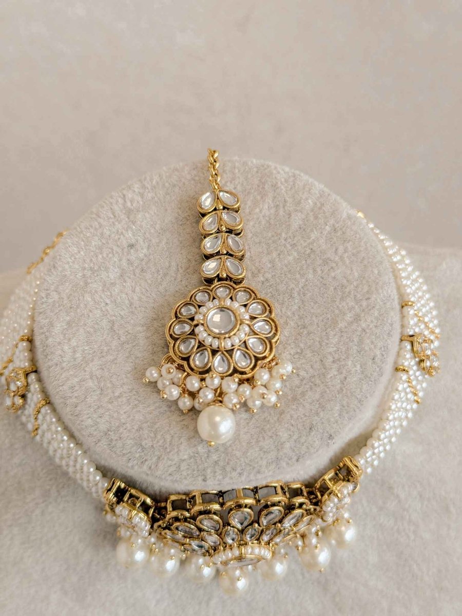 Pearl Kundan Choker set - SOKORA JEWELSPearl Kundan Choker set