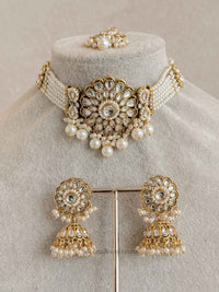 Pearl Kundan Choker set - SOKORA JEWELSPearl Kundan Choker set