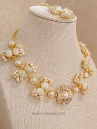 Pearl & Pale Gemstone Statement Set - SOKORA JEWELSPearl & Pale Gemstone Statement Set