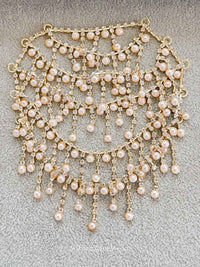 Pearl & Zircon Bridal Bun Drape – Full Coverage Hair Accessory - SOKORA JEWELSPearl & Zircon Bridal Bun Drape – Full Coverage Hair Accessory
