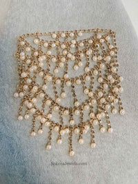 Pearl & Zircon Bridal Bun Drape – Full Coverage Hair Accessory - SOKORA JEWELSPearl & Zircon Bridal Bun Drape – Full Coverage Hair Accessory