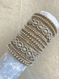 Pearly Bangle Set - Pearl - SOKORA JEWELSPearly Bangle Set - PearlBANGLES