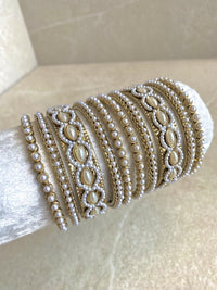 Pearly Bangle Set - Pearl - SOKORA JEWELSPearly Bangle Set - PearlBANGLES