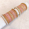 Pearly Bridal Bangle Set - Pink - SOKORA JEWELSPearly Bridal Bangle Set - PinkBANGLES