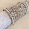 Pearly Bridal Bangle Set - Pink & Silver - SOKORA JEWELSPearly Bridal Bangle Set - Pink & SilverBANGLES