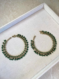 Pearly Champagne Anklets - Green - SOKORA JEWELSPearly Champagne Anklets - Green