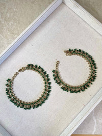 Pearly Champagne Anklets - Green - SOKORA JEWELSPearly Champagne Anklets - Green