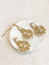 Pearly Earring & Tikka set - SOKORA JEWELSPearly Earring & Tikka set
