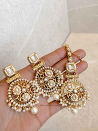 Pearly Earring & Tikka set - SOKORA JEWELSPearly Earring & Tikka set