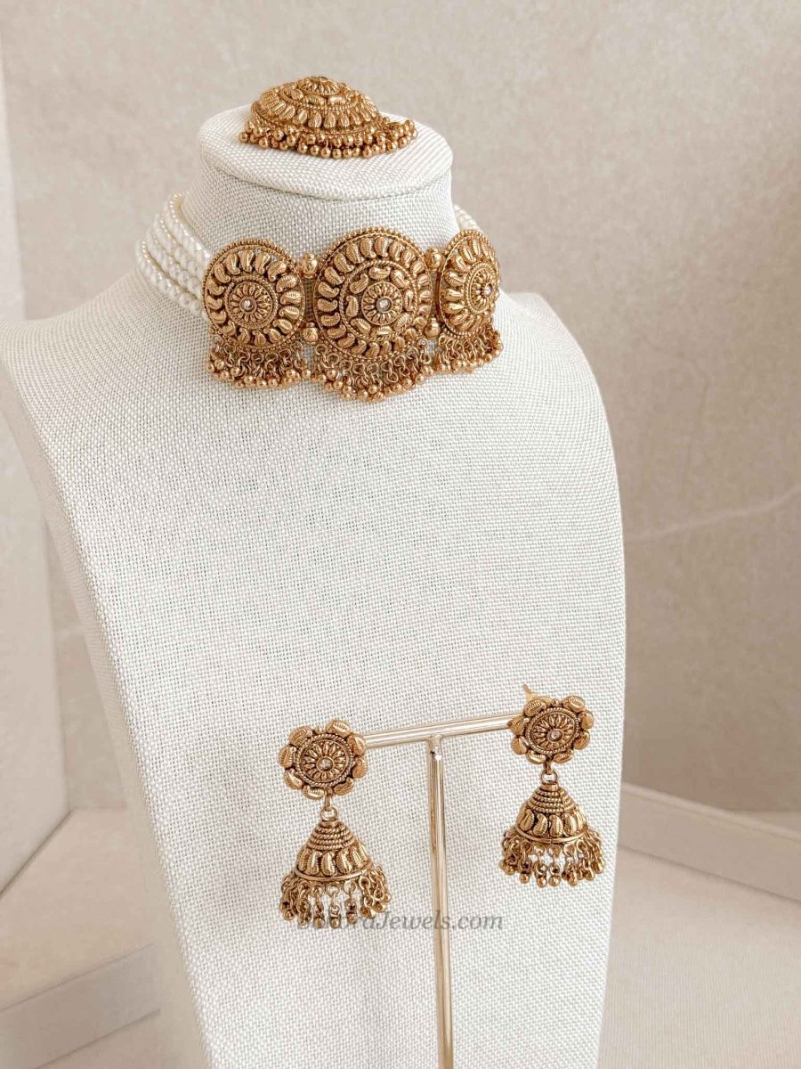 Pearly Mandala Choker set - SOKORA JEWELSPearly Mandala Choker setNECKLACE SETS