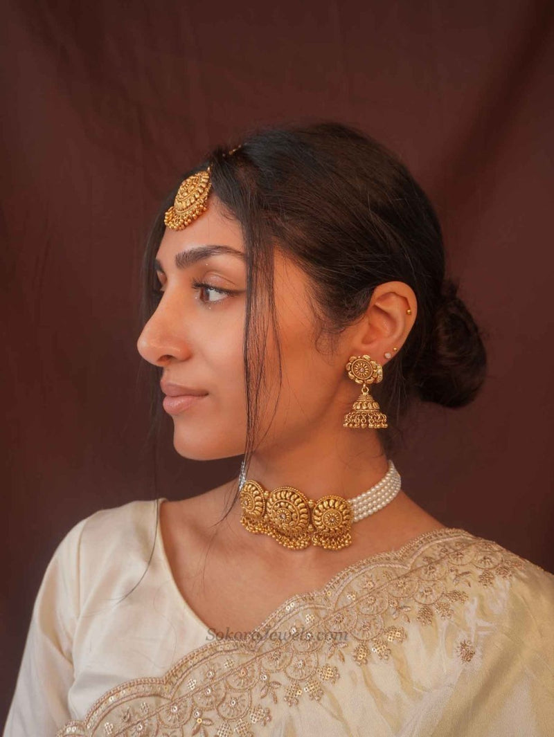 Pearly Mandala Choker set - SOKORA JEWELSPearly Mandala Choker setNECKLACE SETS