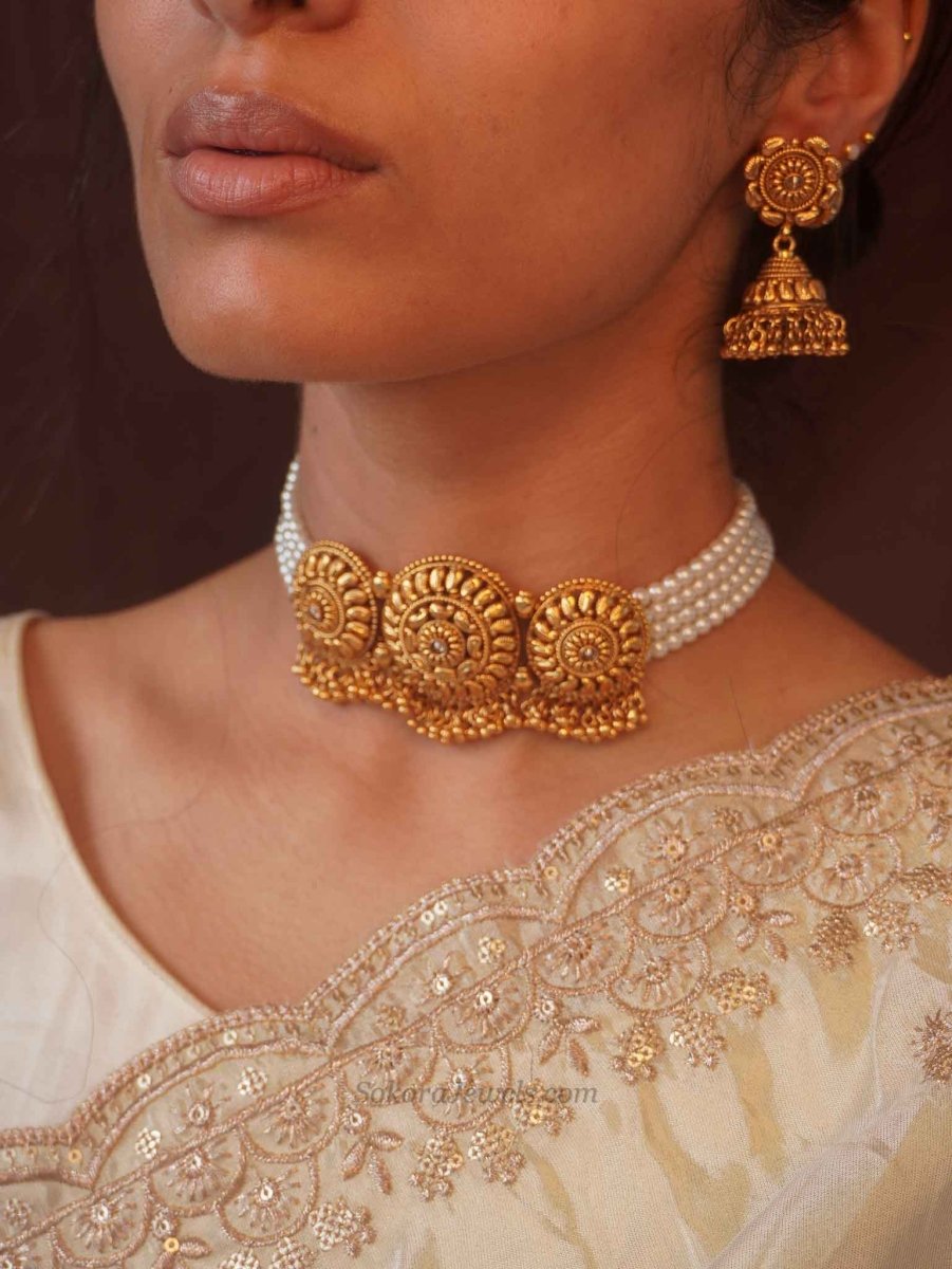 Pearly Mandala Choker set - SOKORA JEWELSPearly Mandala Choker setNECKLACE SETS