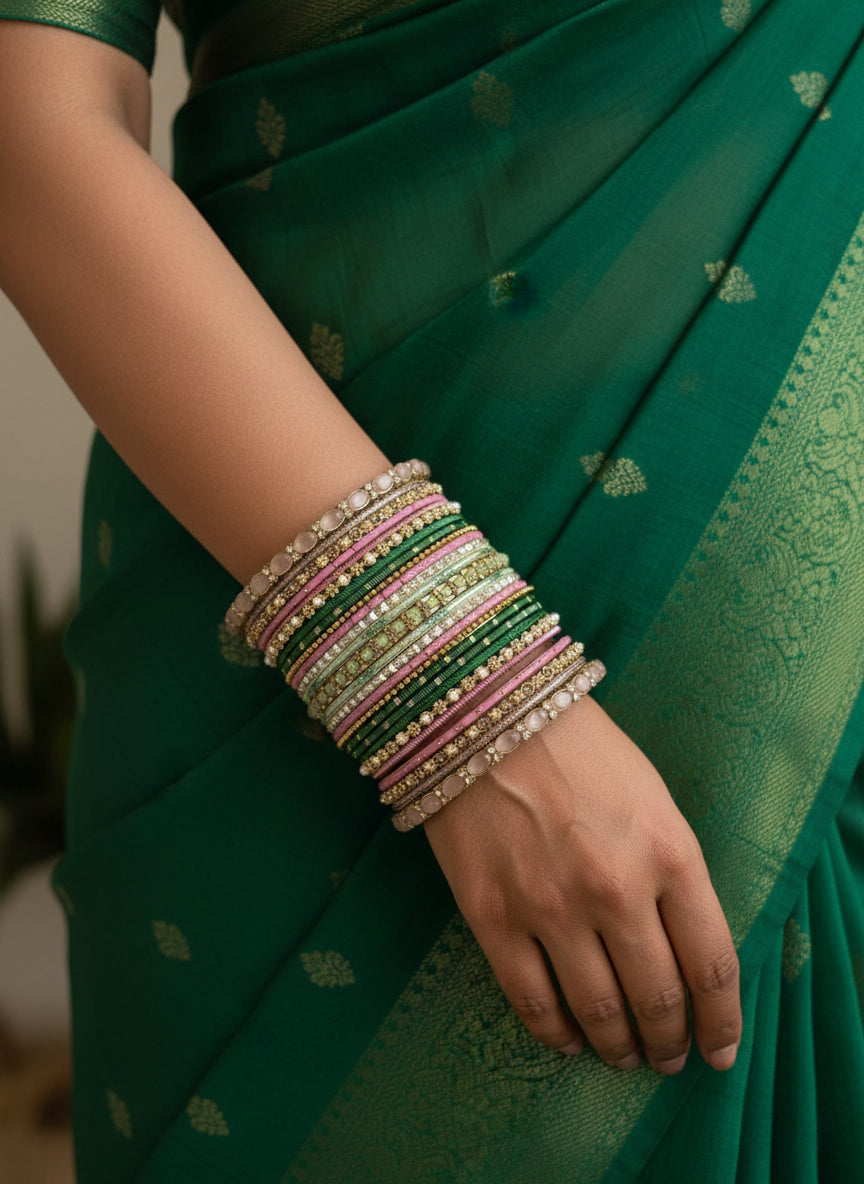 Peony Bouquet Bangle Set - SOKORA JEWELSPeony Bouquet Bangle SetBANGLES