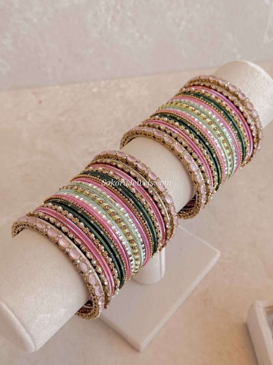 Peony Bouquet Multicolour Bangle Set - SOKORA JEWELSPeony Bouquet Multicolour Bangle SetBANGLES