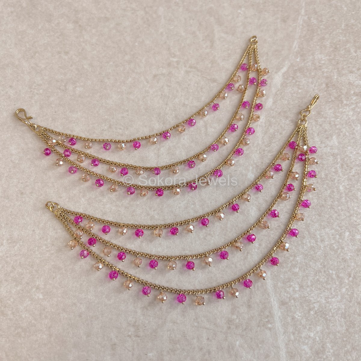 Pink Earring chains - SOKORA JEWELSPink Earring chainsEARRINGS