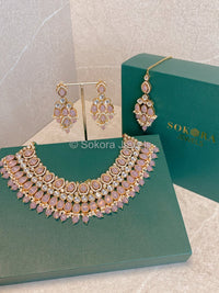 Pink Gem Necklace Set - SOKORA JEWELSPink Gem Necklace Set