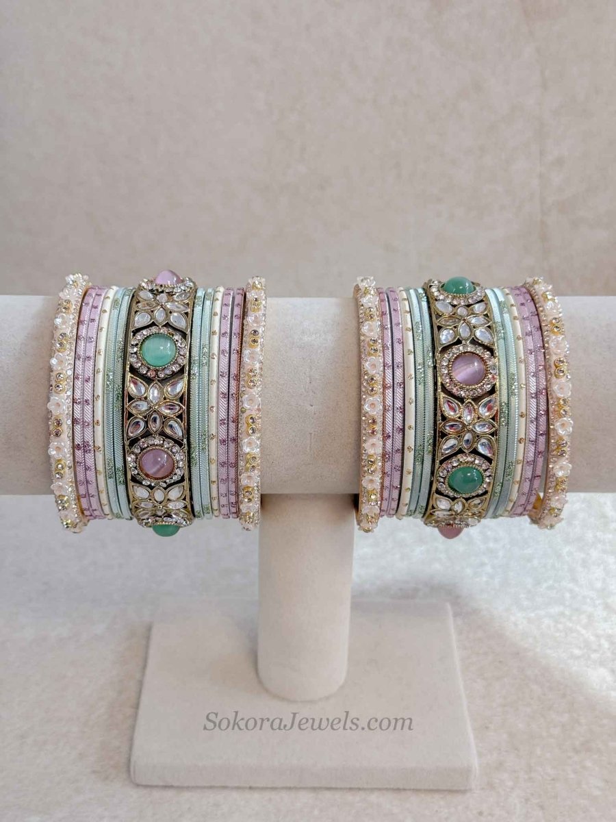 Pink Mint Bangle Set - SOKORA JEWELSPink Mint Bangle SetBANGLES