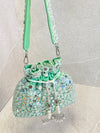 Polka Dot Mirror Detail Bag - Silver & Mint - SOKORA JEWELSPolka Dot Mirror Detail Bag - Silver & Mint