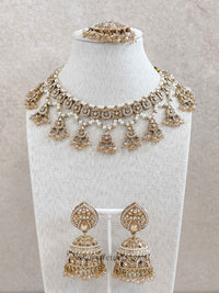 Poonam Choker Set - Champagne Gold - SOKORA JEWELSPoonam Choker Set - Champagne Gold