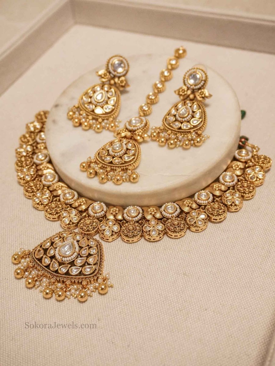 Pranamika Kundan Necklace set - SOKORA JEWELSPranamika Kundan Necklace setNECKLACE SETS
