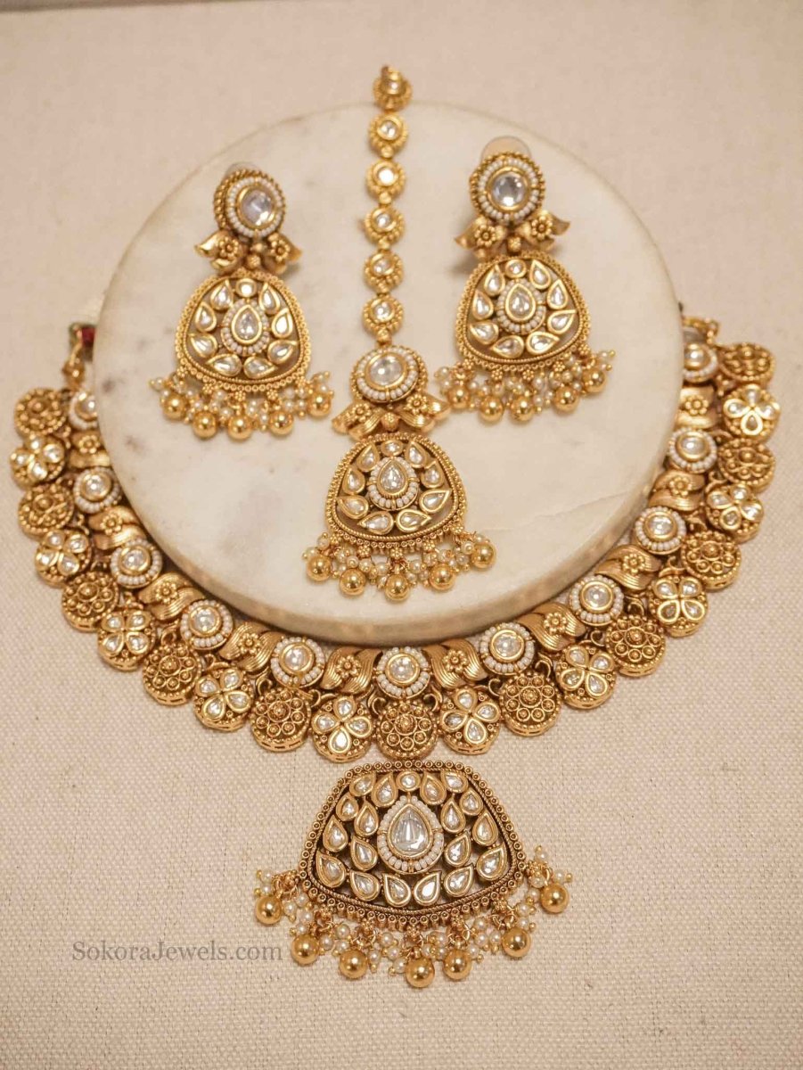 Pranamika Kundan Necklace set - SOKORA JEWELSPranamika Kundan Necklace setNECKLACE SETS