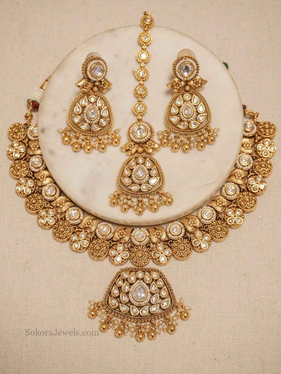 Pranamika Kundan Necklace set - SOKORA JEWELSPranamika Kundan Necklace setNECKLACE SETS