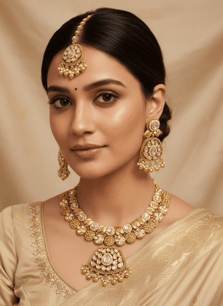 Pranamika Kundan Necklace set - SOKORA JEWELSPranamika Kundan Necklace setNECKLACE SETS