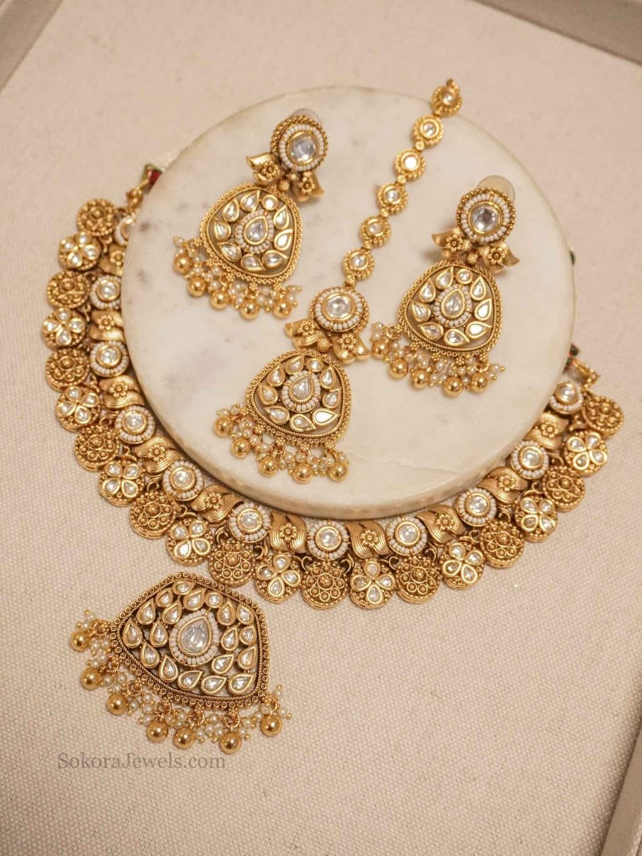 Pranamika Kundan Necklace set - SOKORA JEWELSPranamika Kundan Necklace setNECKLACE SETS