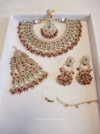 Pre Order: Customised Seema Bridal set with Multigem Detailing - SOKORA JEWELSPre Order: Customised Seema Bridal set with Multigem DetailingNECKLACE SETS