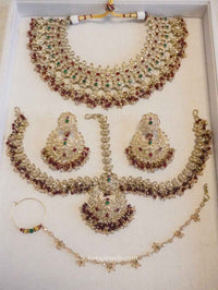 Pre Order: Customised Seema Bridal set with Multigem Detailing - SOKORA JEWELSPre Order: Customised Seema Bridal set with Multigem DetailingNECKLACE SETS
